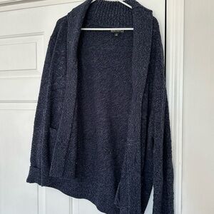 Navy Blue Men’s Knit Cardigan Sweater- Large